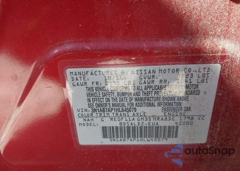 2017 Nissan Sentra Sv из США, поврежденный, VIN 3N1AB7AP1HL645079